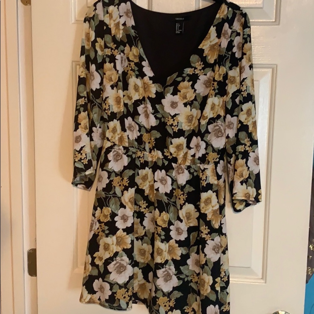Fun floral fall dress